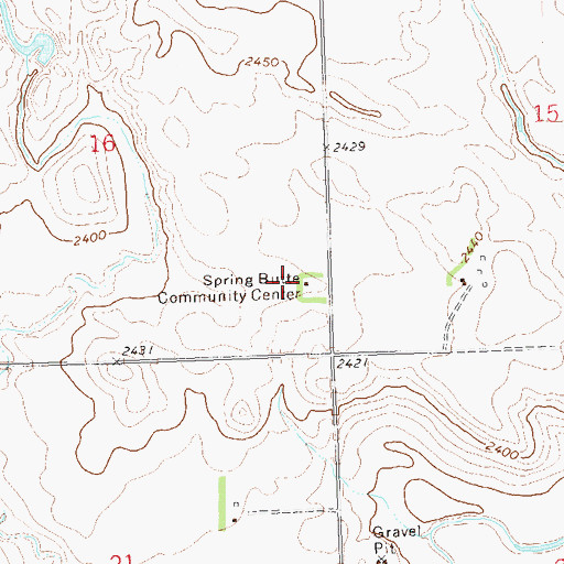 Topographic Map of Spring Butte Community Center, ND