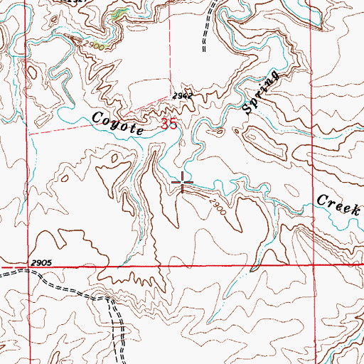 Topographic Map of Spring Creek, ND