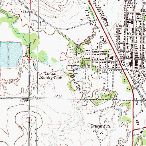 Topographic Map of Spring Creek, ND
