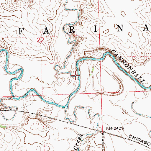 Topographic Map of Spring Creek, ND