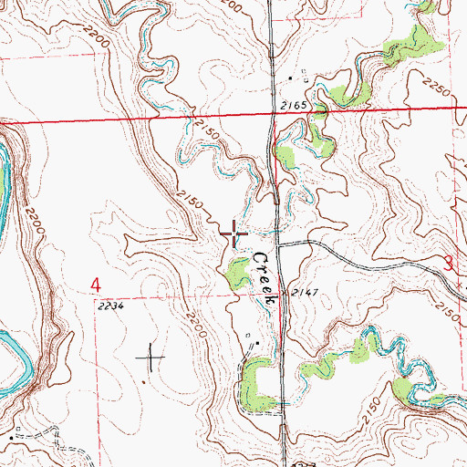 Topographic Map of Spring Creek, ND