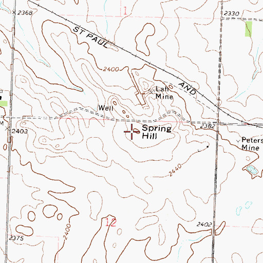 Topographic Map of Spring Hill, ND