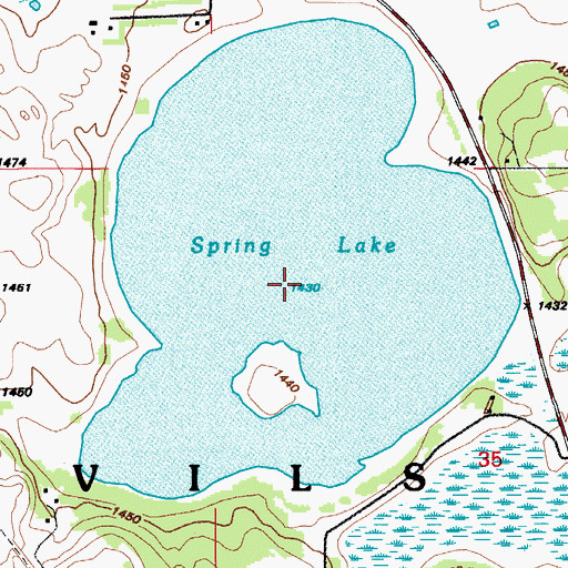 Topographic Map of Spring Lake, ND