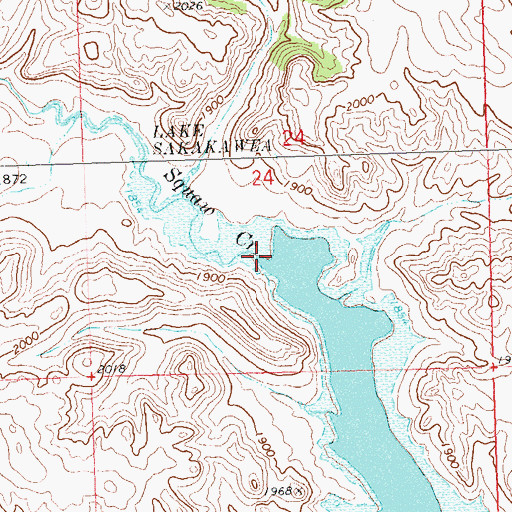 Topographic Map of Squaw Creek, ND