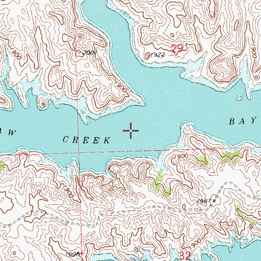 Topographic Map of Squaw Creek Bay, ND