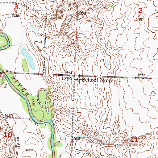 Topographic Map of Stafford School Number 5, ND