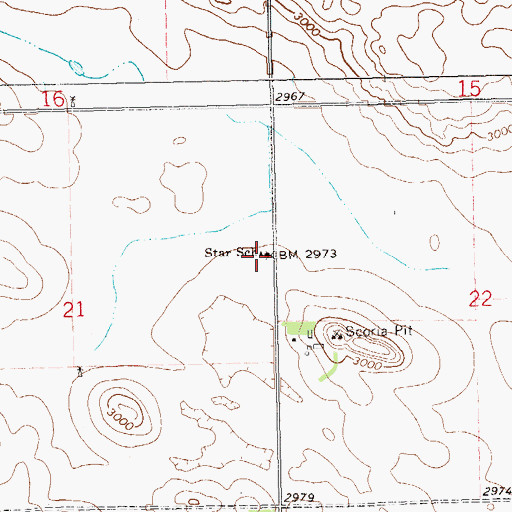 Topographic Map of Star School, ND