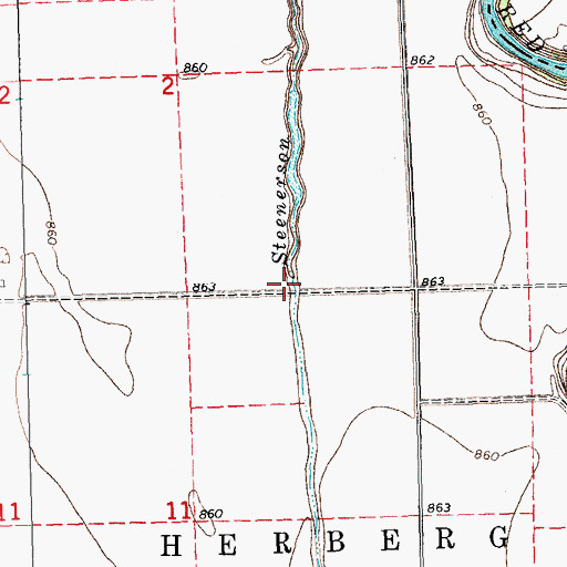 Topographic Map of Steenerson Drain, ND
