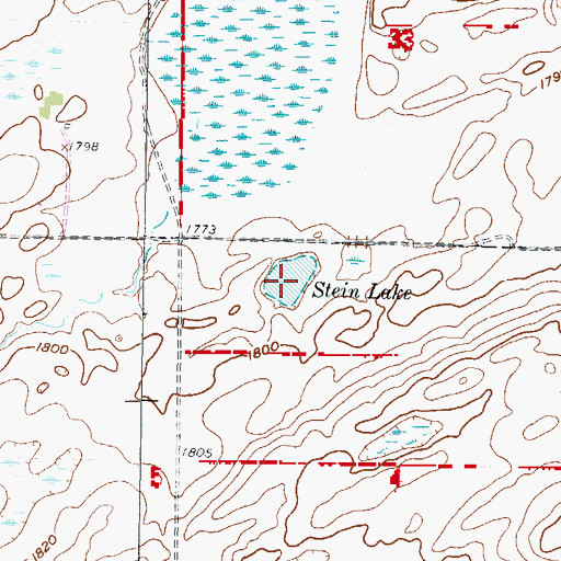 Topographic Map of Stein Lake, ND