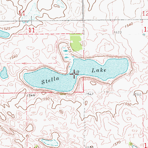 Topographic Map of Stella Lake, ND