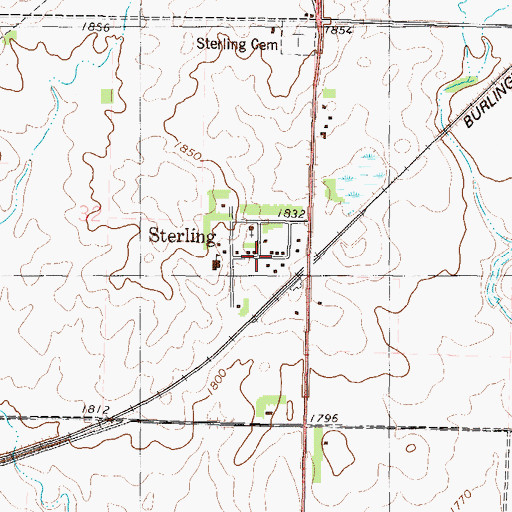 Topographic Map of Sterling, ND