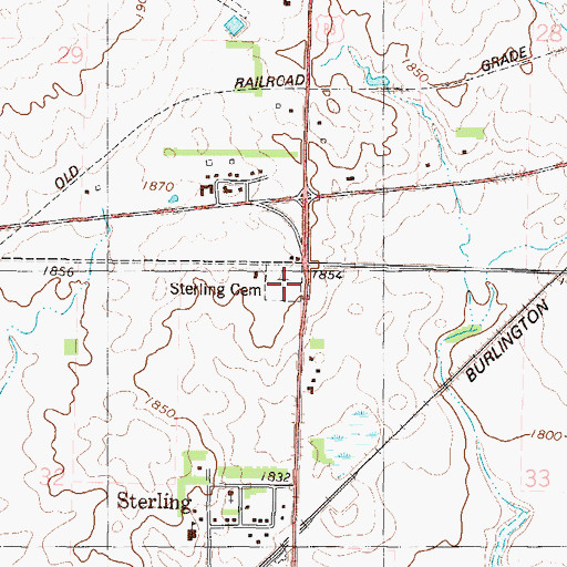 Topographic Map of Sterling Union Cemetery, ND