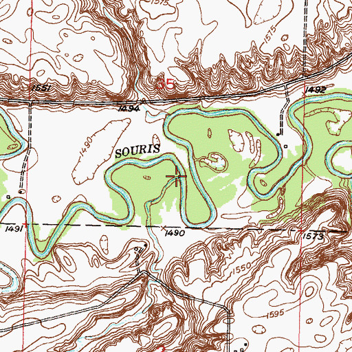 Topographic Map of Stink Creek, ND