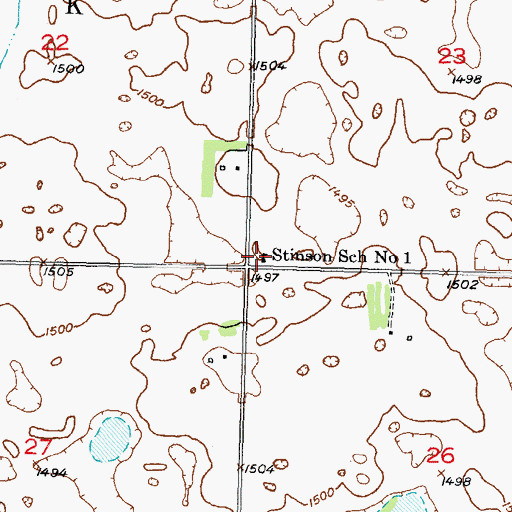 Topographic Map of Stinson School Number 1, ND