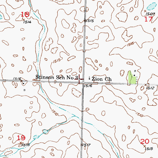 Topographic Map of Stinson School Number 3, ND