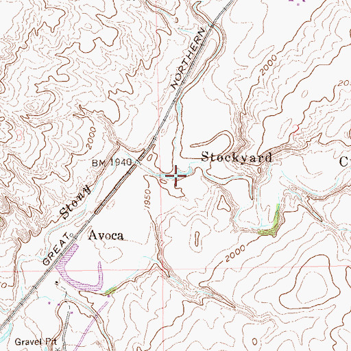 Topographic Map of Stockyard Creek, ND