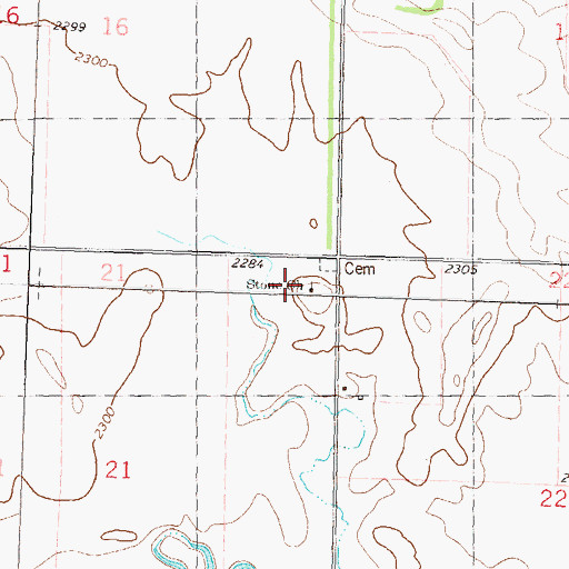 Topographic Map of Stone Church, ND