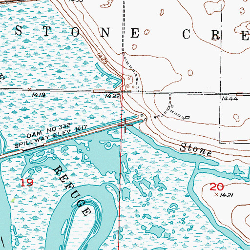 Topographic Map of Stone Creek, ND