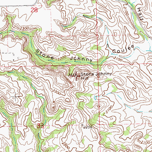 Topographic Map of Stone Johnny Hill, ND