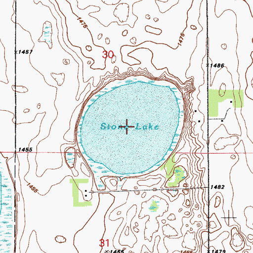 Topographic Map of Stone Lake, ND