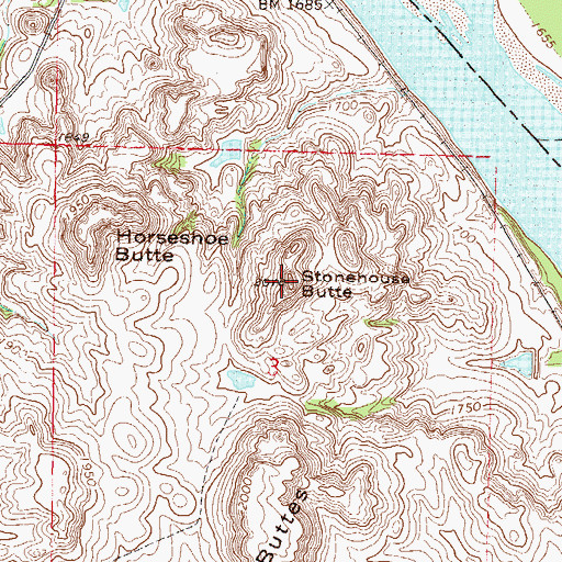 Topographic Map of Stonehouse Butte, ND