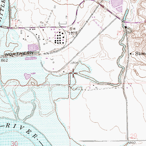 Topographic Map of Stony Creek, ND