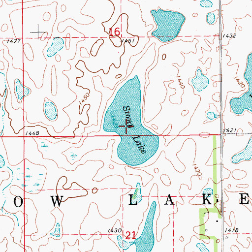 Topographic Map of Stony Lake, ND