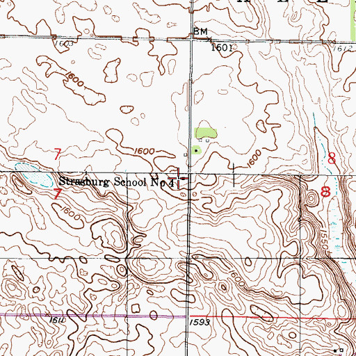 Topographic Map of Strasburg School Number 4, ND