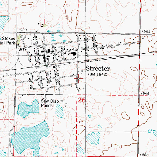 Topographic Map of Streeter, ND