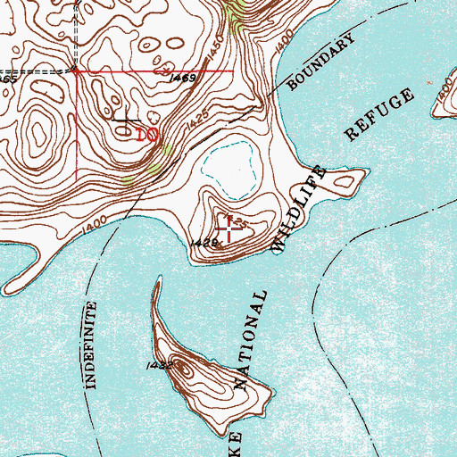 Topographic Map of Stump Lake National Wildlife Refuge, ND
