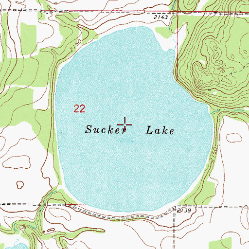 Topographic Map of Sucker Lake, ND