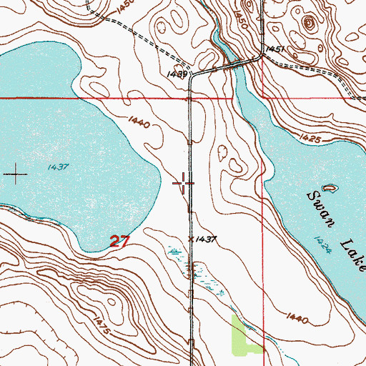 Topographic Map of Swan Lake, ND