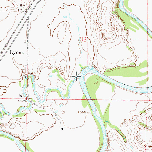 Topographic Map of Sweetbriar Creek, ND