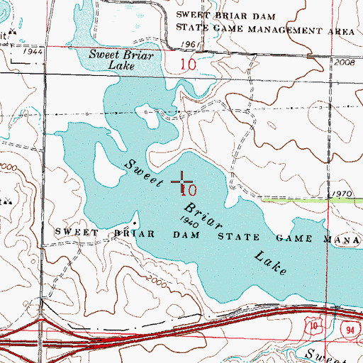 Topographic Map of Sweet Briar Lake, ND