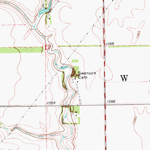 Topographic Map of Swenson Cemetery, ND