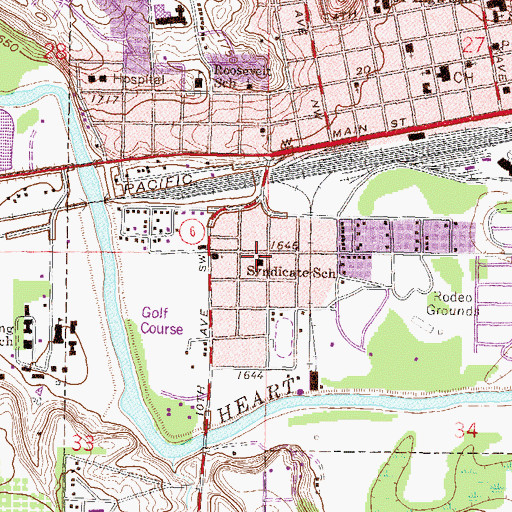 Topographic Map of Syndicate School, ND