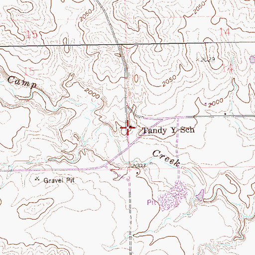 Topographic Map of Tandy Y School, ND