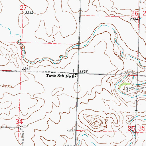 Topographic Map of Tavis School Number 6, ND