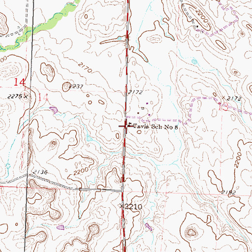 Topographic Map of Tavis School Number 8, ND