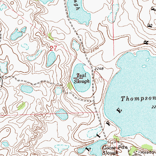 Topographic Map of Teal Slough, ND