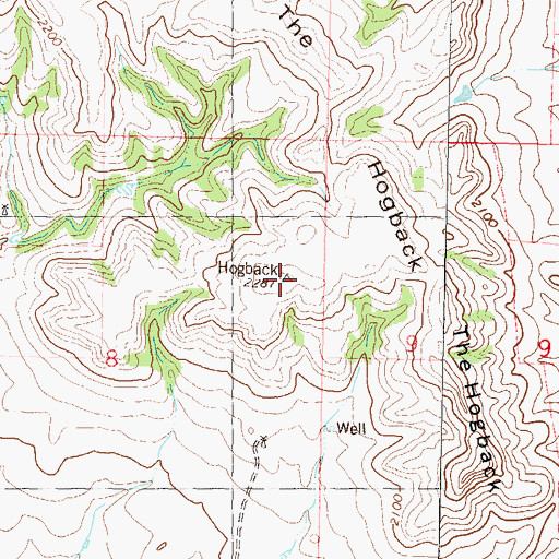 Topographic Map of The Hogback, ND