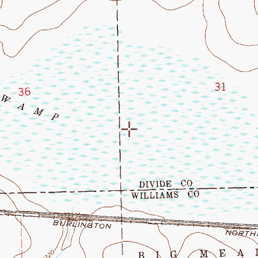 Topographic Map of The Swamp, ND