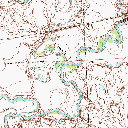 Topographic Map of Thirtymile Creek, ND