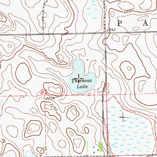 Topographic Map of Thorsons Lake, ND