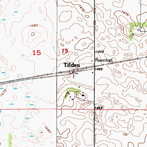 Topographic Map of Tilden, ND