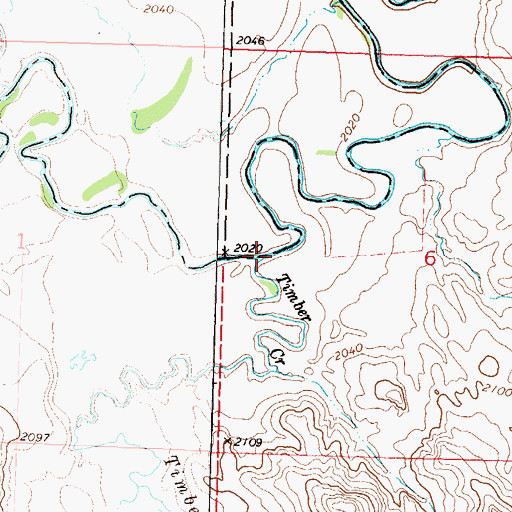Topographic Map of Timber Creek, ND