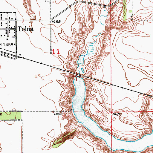 Topographic Map of Tolna Coulee, ND
