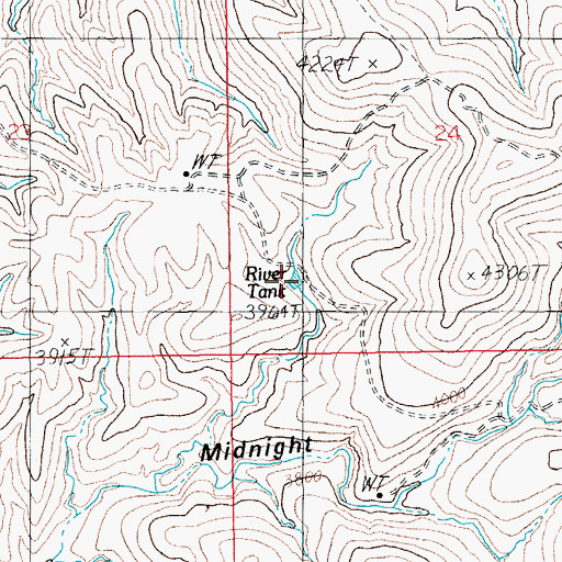 Topographic Map of River Tank, AZ