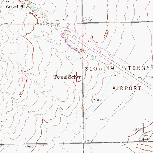 Topographic Map of Tone School, ND