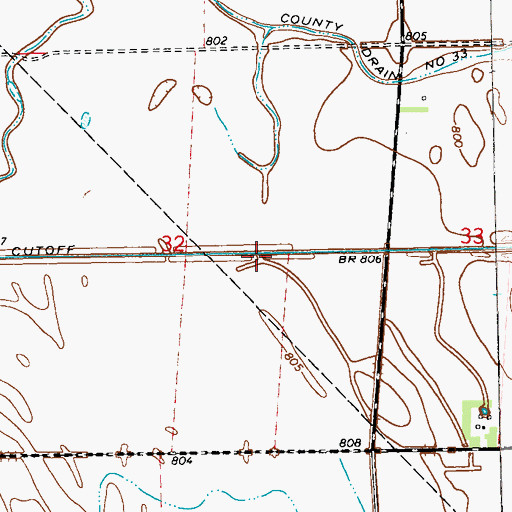 Topographic Map of Tongue River Cutoff, ND